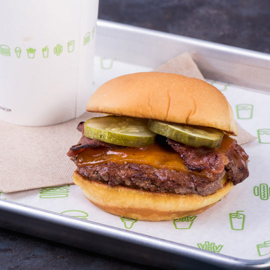 BBQ burger on Shack tray