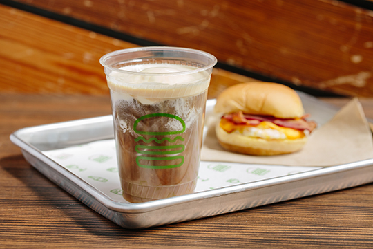 shake shack breakfast with stumptown cold brew float